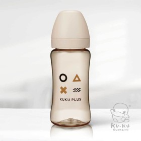 BÌNH SỮA KUKU PLUS NHỰA PPSU CAO CẤP CỔ RỘNG, NÚM TI SILICONE SIÊU MỀM CHỐNG ĐẦY HƠI CHO BÉ KU5889 - 300ML