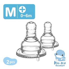 TY THAY BÌNH SỮA CỔ NHỎ SILICONE SIÊU MỀM  DÒNG CHẢY CHỮ THẬP SIZE M KUKU KU5273A (VỈ 2 CÁI)