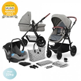 Bộ xe đẩy cho bé Kinderkraft  XMOOV3IN1 - Màu ghi