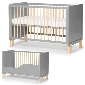 Giường cũi/Nôi đa năng 2in1 Kinderkraft NICO - Màu xám (Có phụ kiện nệm)